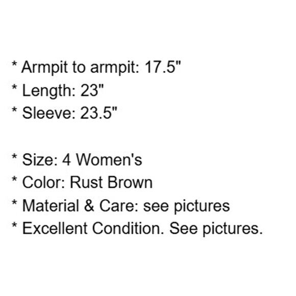 Coldwater Creek Jacket Womens 4 Rust Brown Microsuede Lined Blazer Button Up - Picture 5 of 16